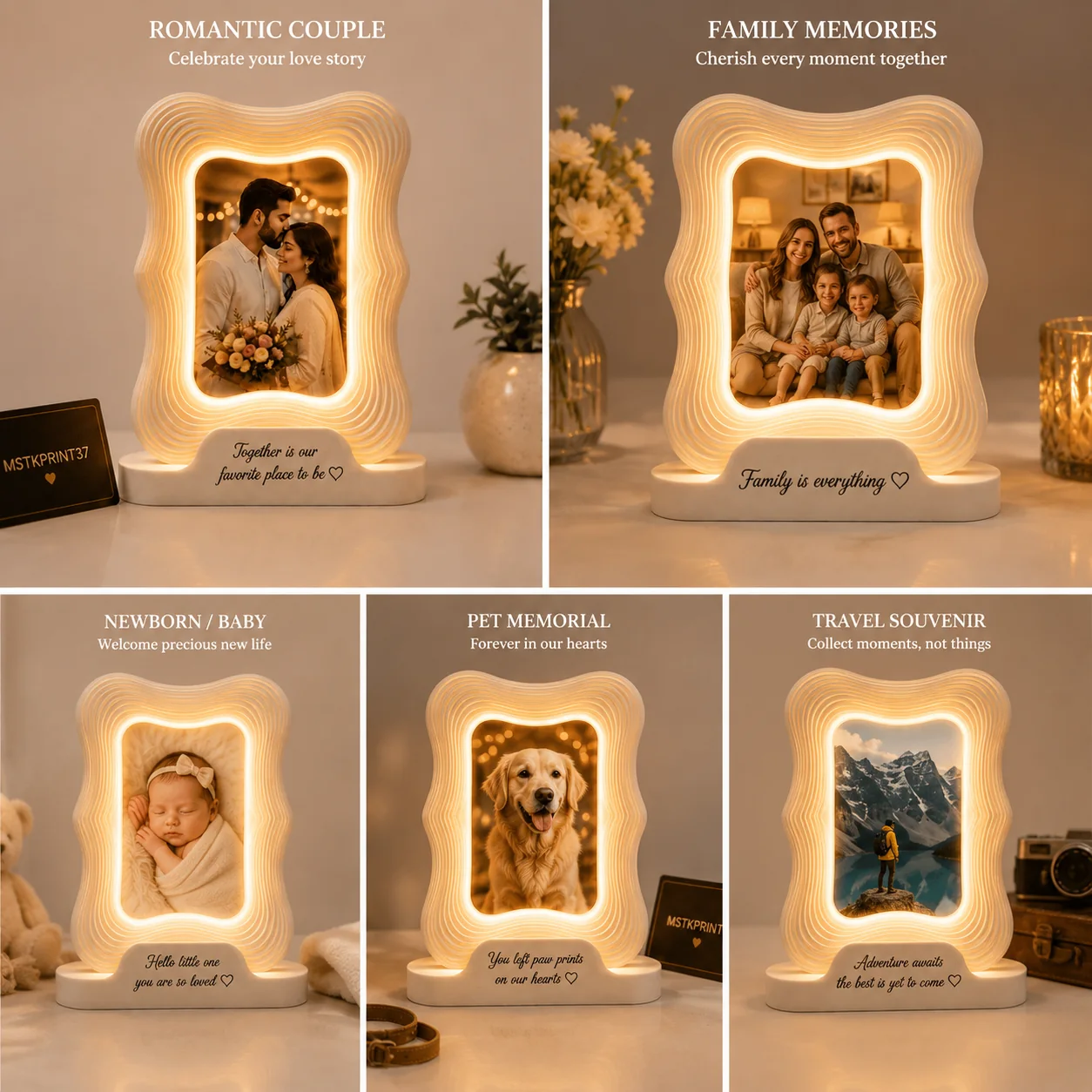 Exemples de styles : cadre photo led